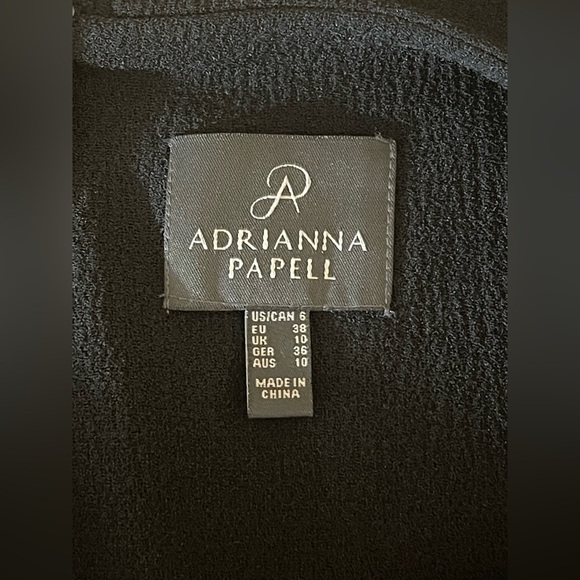 Adrianna Papell Black Sheath Dress Size 6 Lined Split Sleeve Cocktail Party - Picture 5 of 7
